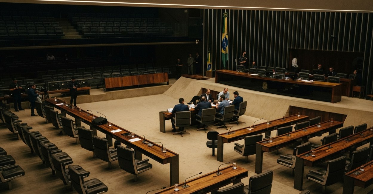 Plenario de comissao da Camara dos Deputados em sessao esvaziada